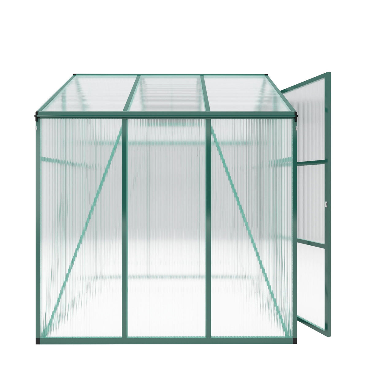 Walk-In Polycarbonate Greenhouse with Raised Base – Green
