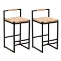 Set of 2 Water Hyacinth Counter-Height Bar Stools – Natural