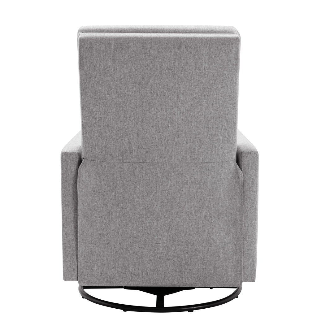 Modern Upholstered Swivel Glider Rocker Recliner – Gray