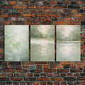 Green Abstract Landscape Canvas Wall Art – Set of 3