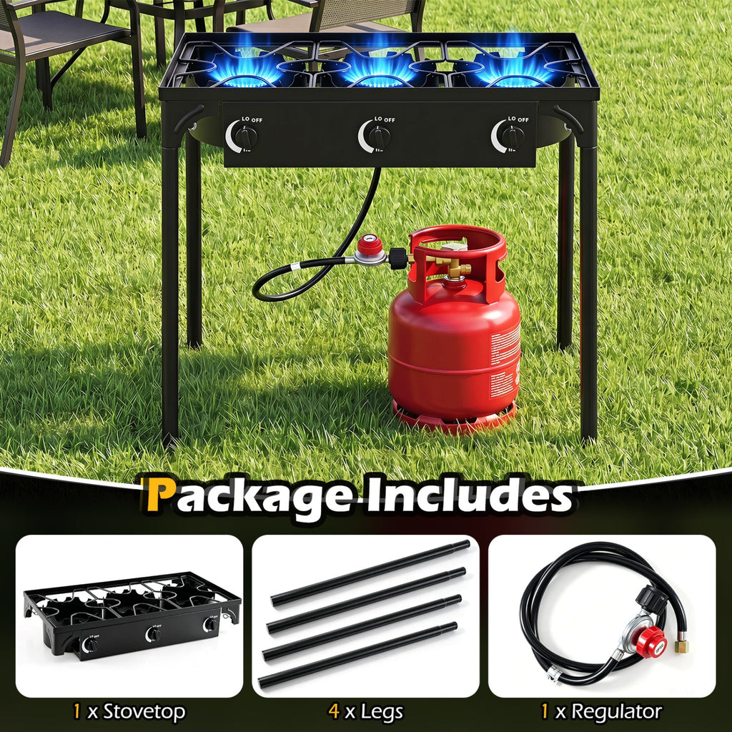 240,000 BTU 3-Burner Outdoor Propane Stove