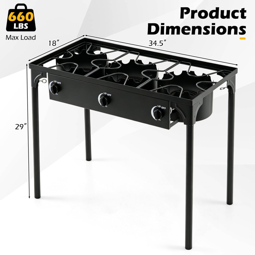 240,000 BTU 3-Burner Outdoor Propane Stove