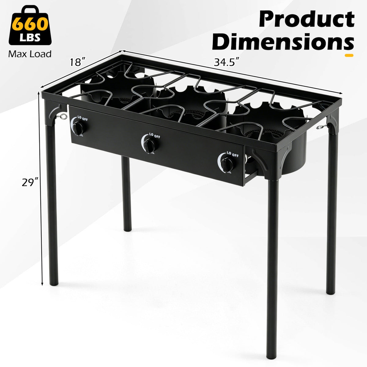 240,000 BTU 3-Burner Outdoor Propane Stove