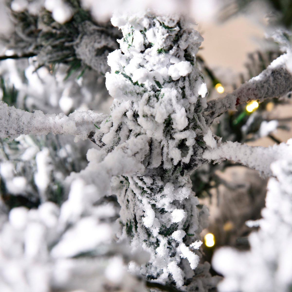 6ft Pre-Lit Snow-Flocked Slim Douglas Fir Christmas Tree with LED Lights
