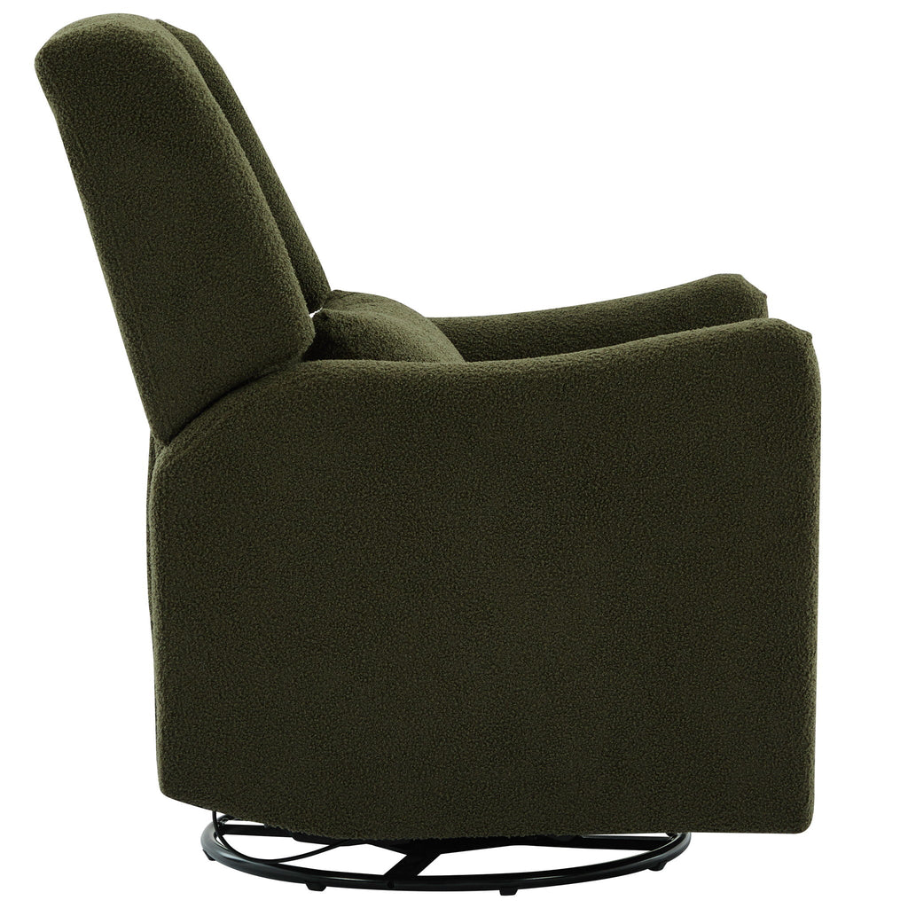 Wide Wingback 360° Swivel Glider Rocker Recliner – Dark Green or Beige