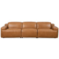 3-Seat Triple-Power Leather Recliner Sofa – Tan