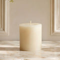 3" x 3" White Beeswax Pillar Candle