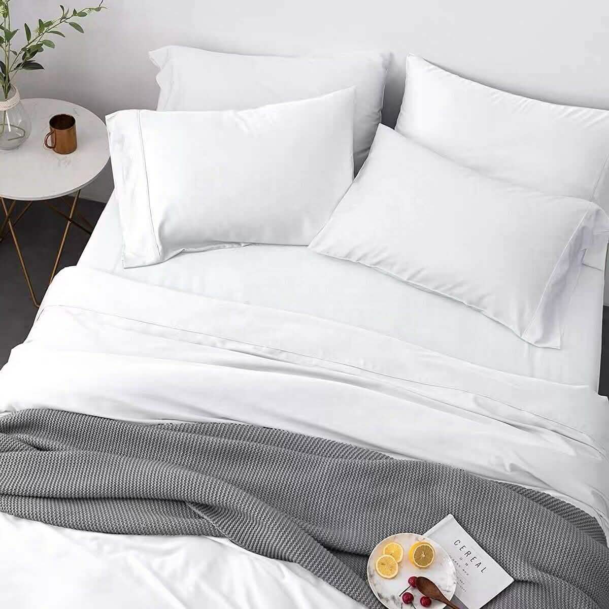 Bibb Home 4-Piece Bamboo-Blend Sheet Set – 300TC