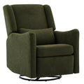 Wide Wingback 360° Swivel Glider Rocker Recliner – Dark Green or Beige