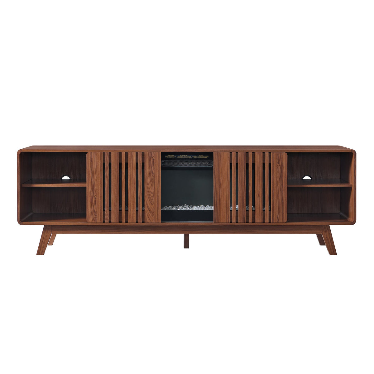 78" Mid-Century Electric Fireplace TV Stand