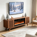 78" Mid-Century Electric Fireplace TV Stand