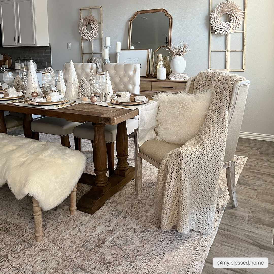 Cream Washable Area Rug