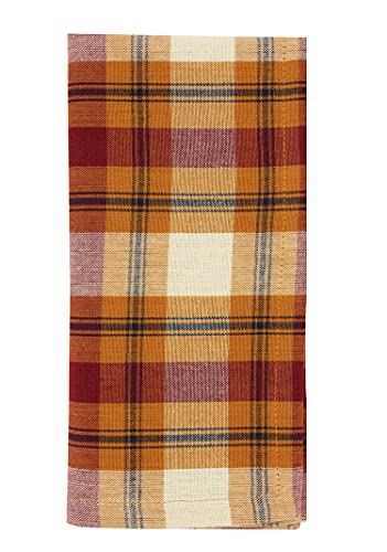Fennco Styles Harvest Plaid Design 100% Cotton Tablecloth 70" W x 70" L - Autumn Rust Table Cover for Home, Dining Table Decor, Banquet, Thanksgiving and Special Event