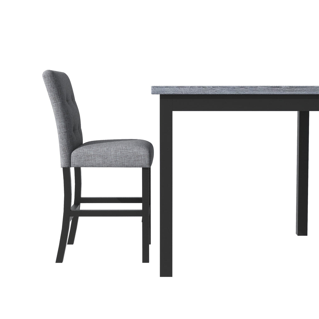 TOPMAX 5-Piece Counter-Height Dining Set – Black & Gray