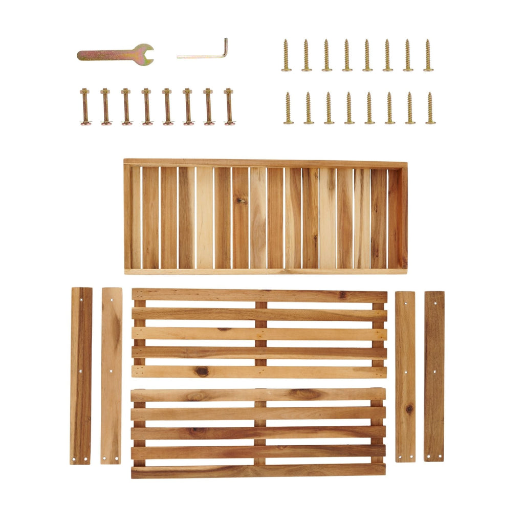Acacia Wood Entryway Shoe Bench