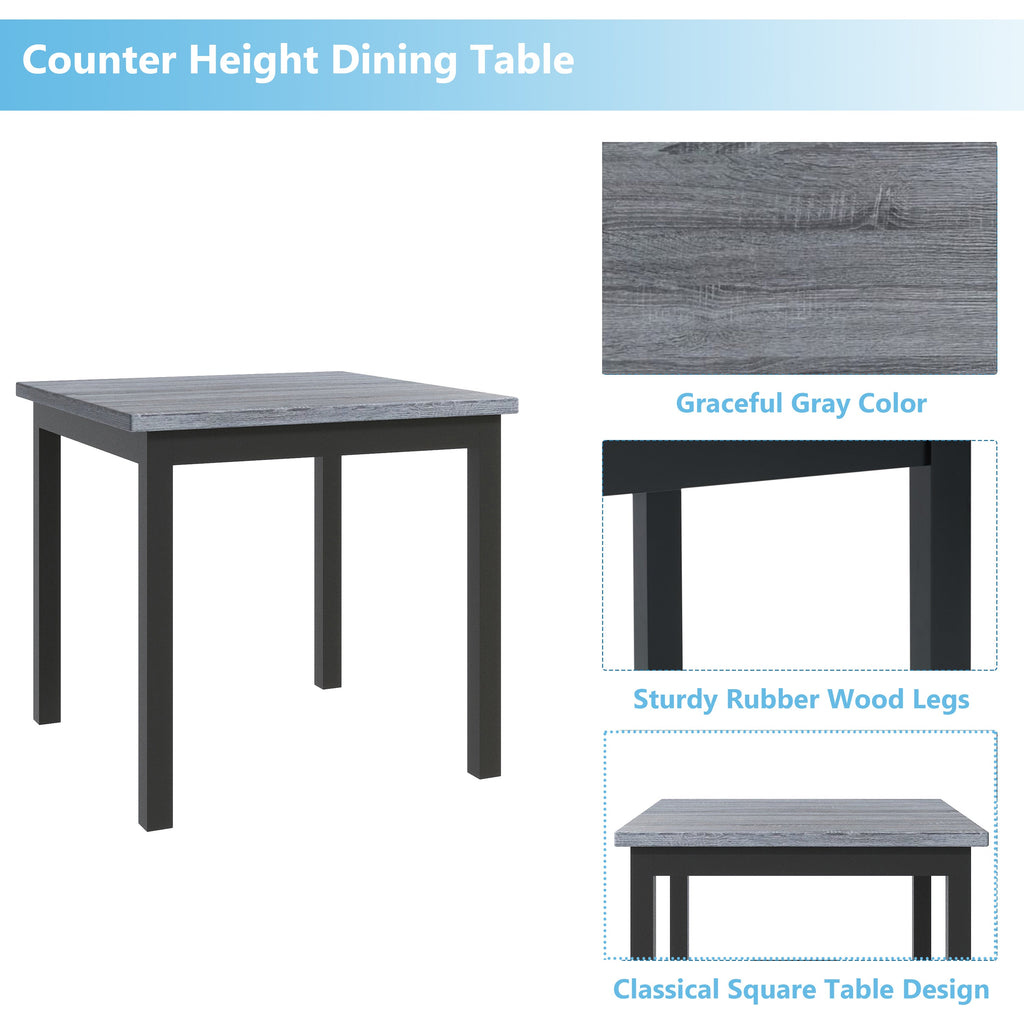 TOPMAX 5-Piece Counter-Height Dining Set – Black & Gray