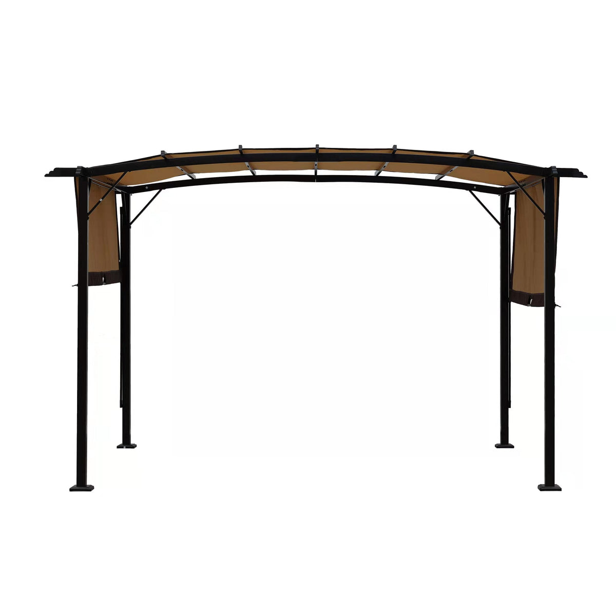 12' x 9' Steel Pergola Gazebo with Retractable Canopy