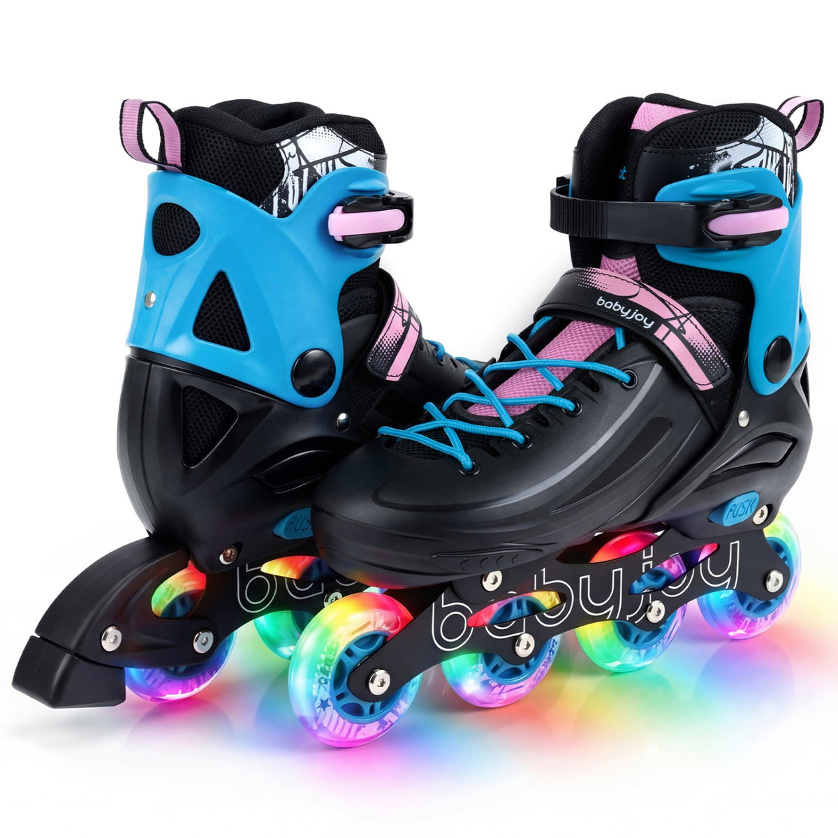 Adjustable Light-Up Inline Skates – Ages 7–9