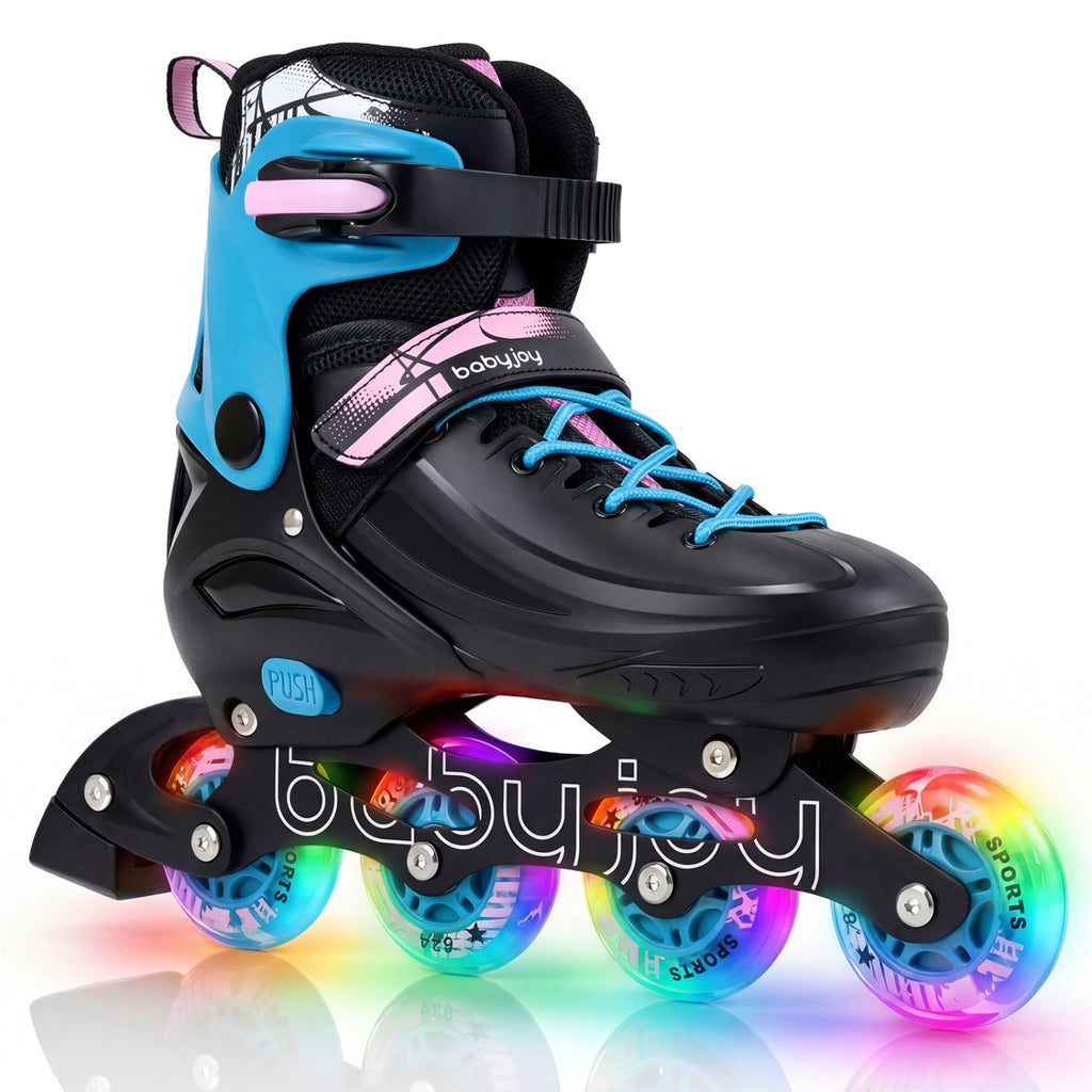 Adjustable Light-Up Inline Skates – Ages 7–9