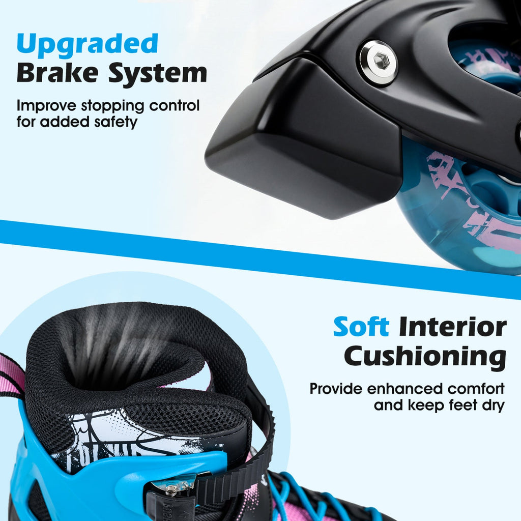 Adjustable Light-Up Inline Skates – Ages 7–9