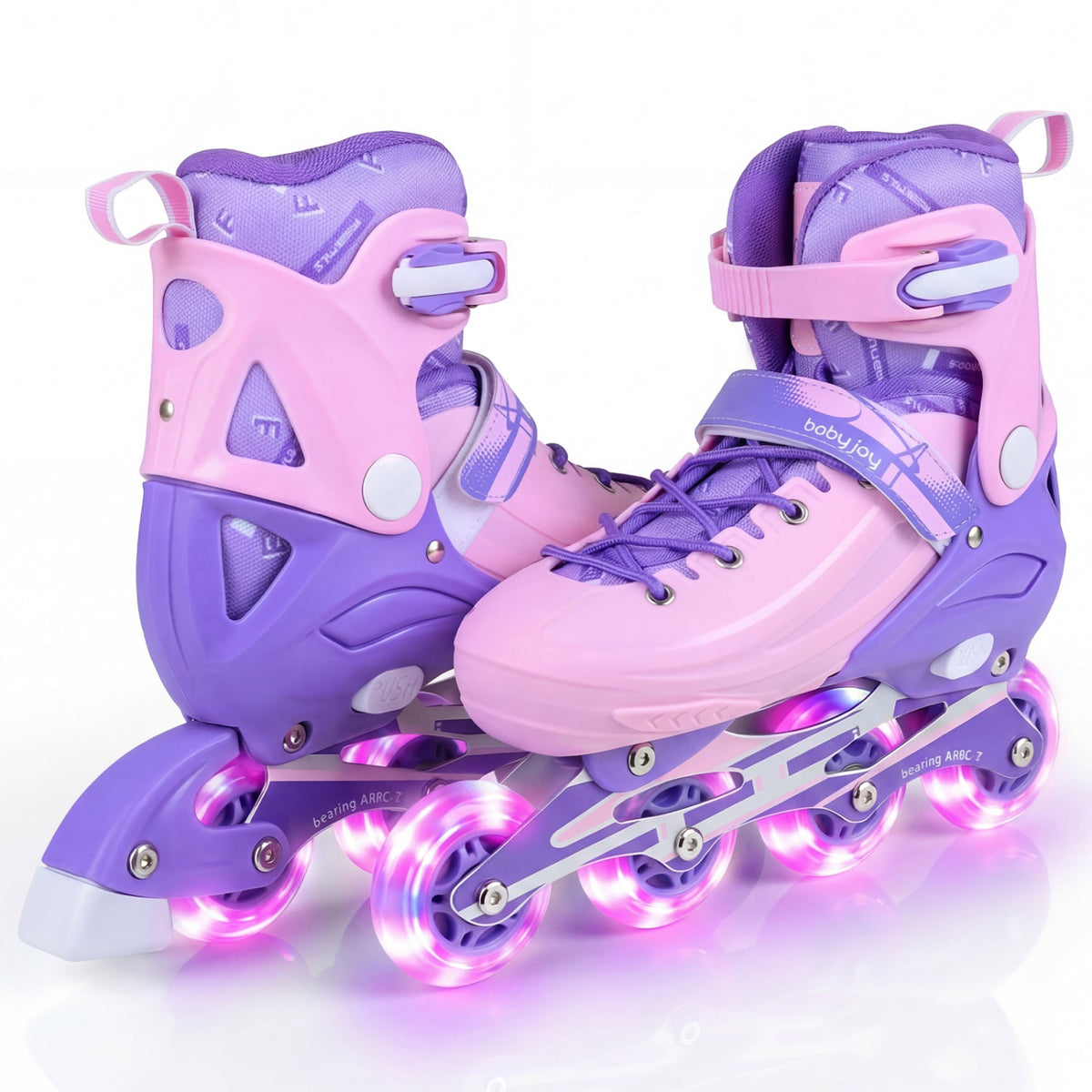Adjustable Light-Up Inline Skates – Ages 7–9