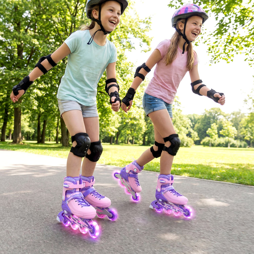 Adjustable Light-Up Inline Skates – Ages 7–9