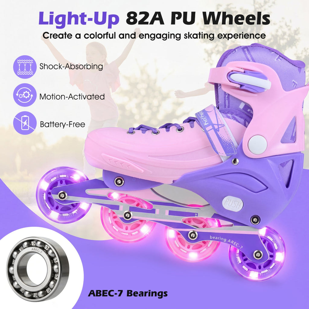 Adjustable Light-Up Inline Skates – Ages 7–9