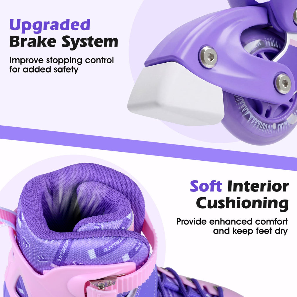 Adjustable Light-Up Inline Skates – Ages 7–9