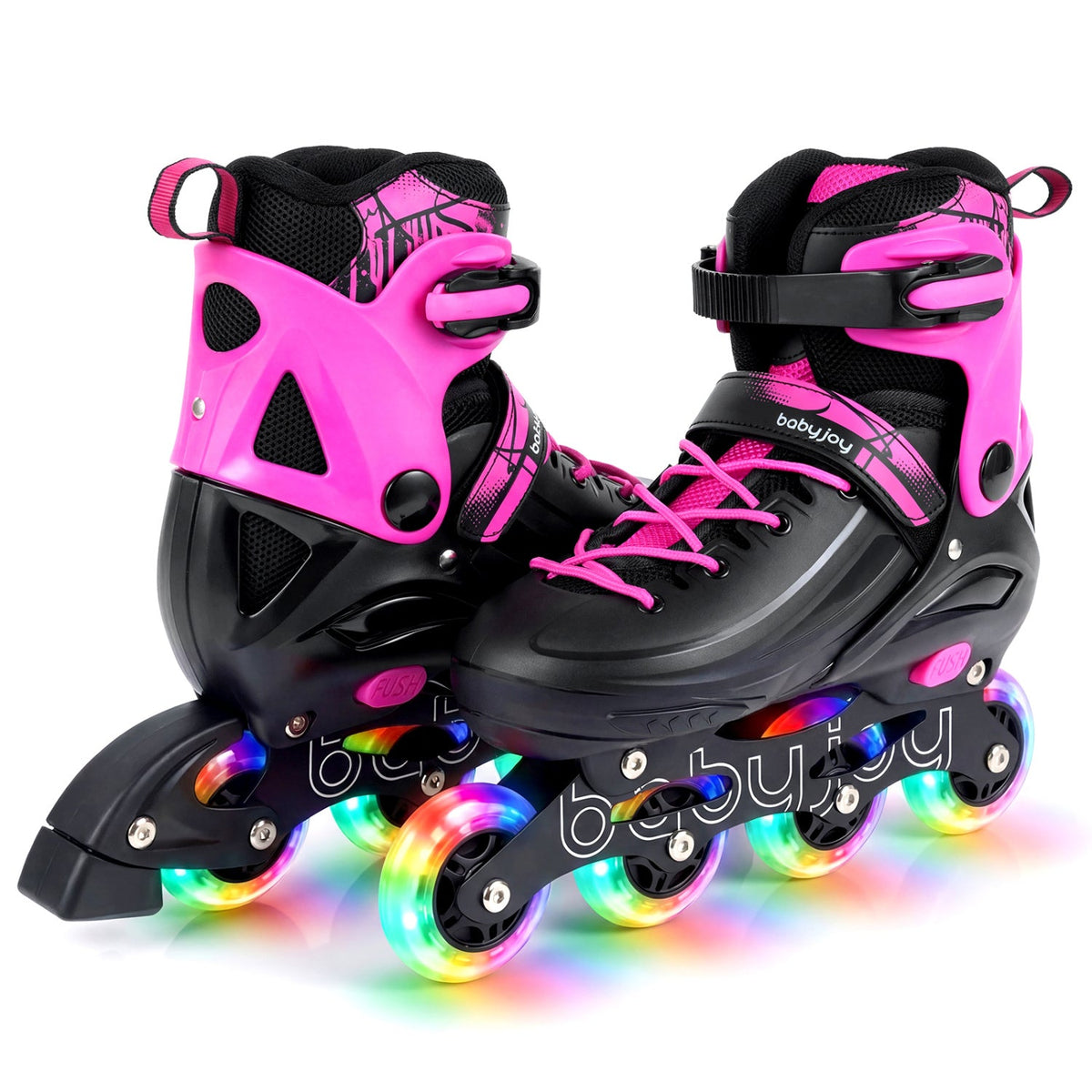 Adjustable Light-Up Inline Skates – Ages 7–9