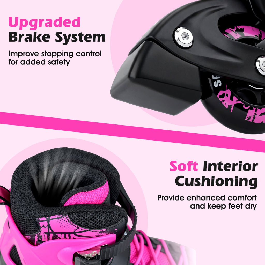 Adjustable Light-Up Inline Skates – Ages 7–9