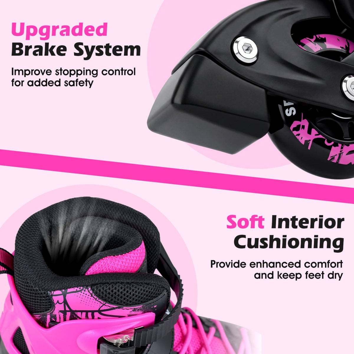 Adjustable Light-Up Inline Skates – Ages 7–9