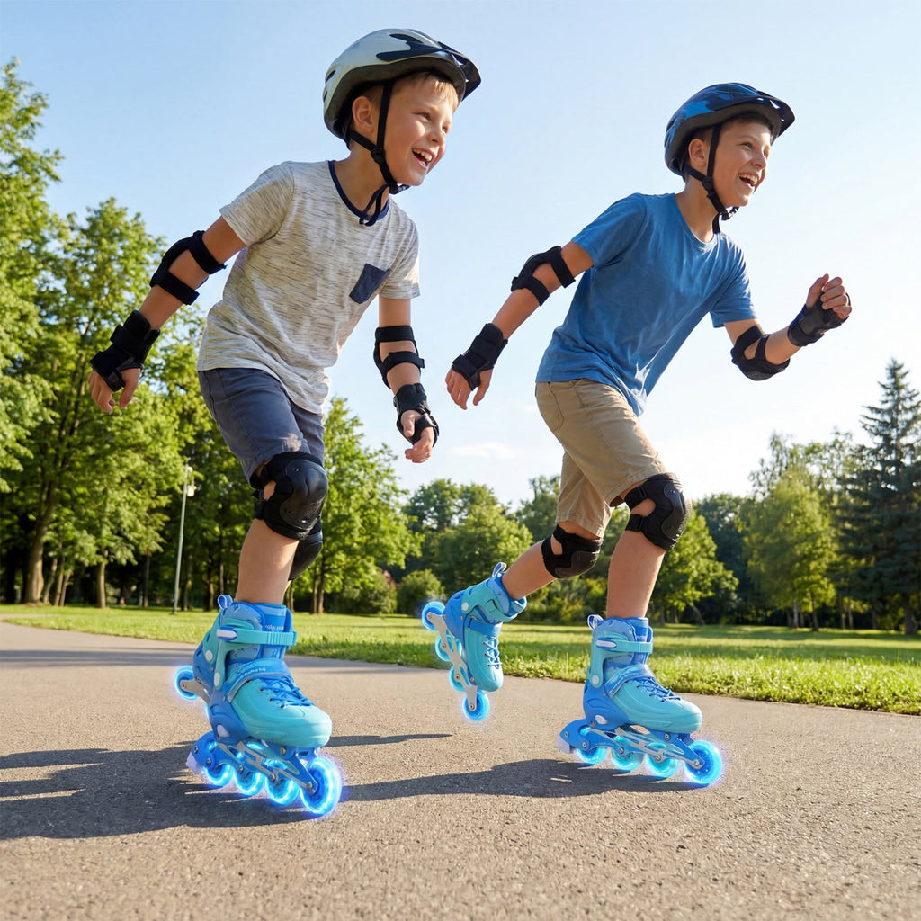 Adjustable Light-Up Inline Skates – Ages 7–9