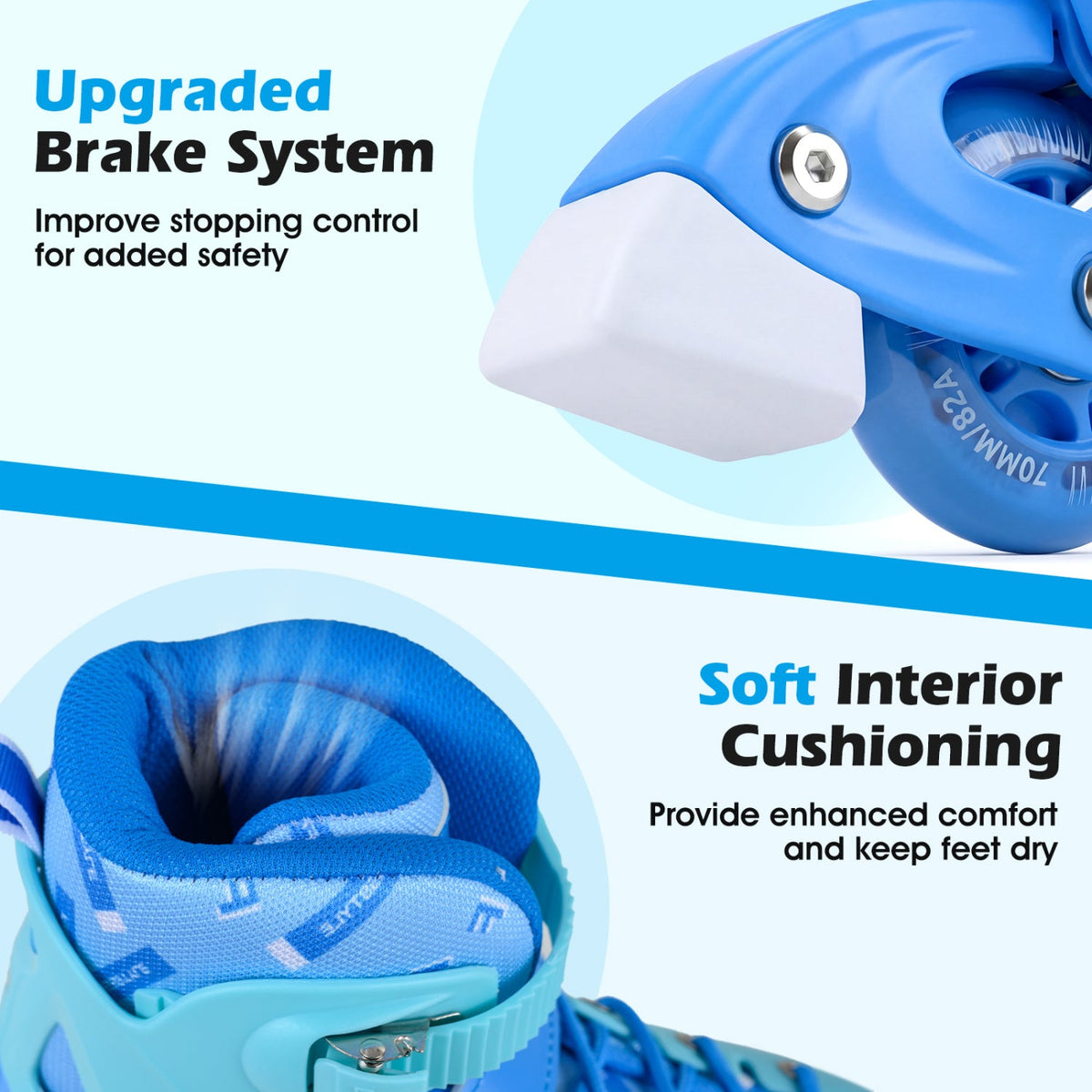 Adjustable Light-Up Inline Skates – Ages 7–9