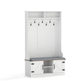 White 4-in-1 Hall Tree with Bench & Shoe Storage