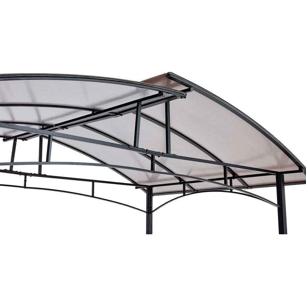 8' x 5' Steel Hardtop Grill Gazebo with Side Shelves