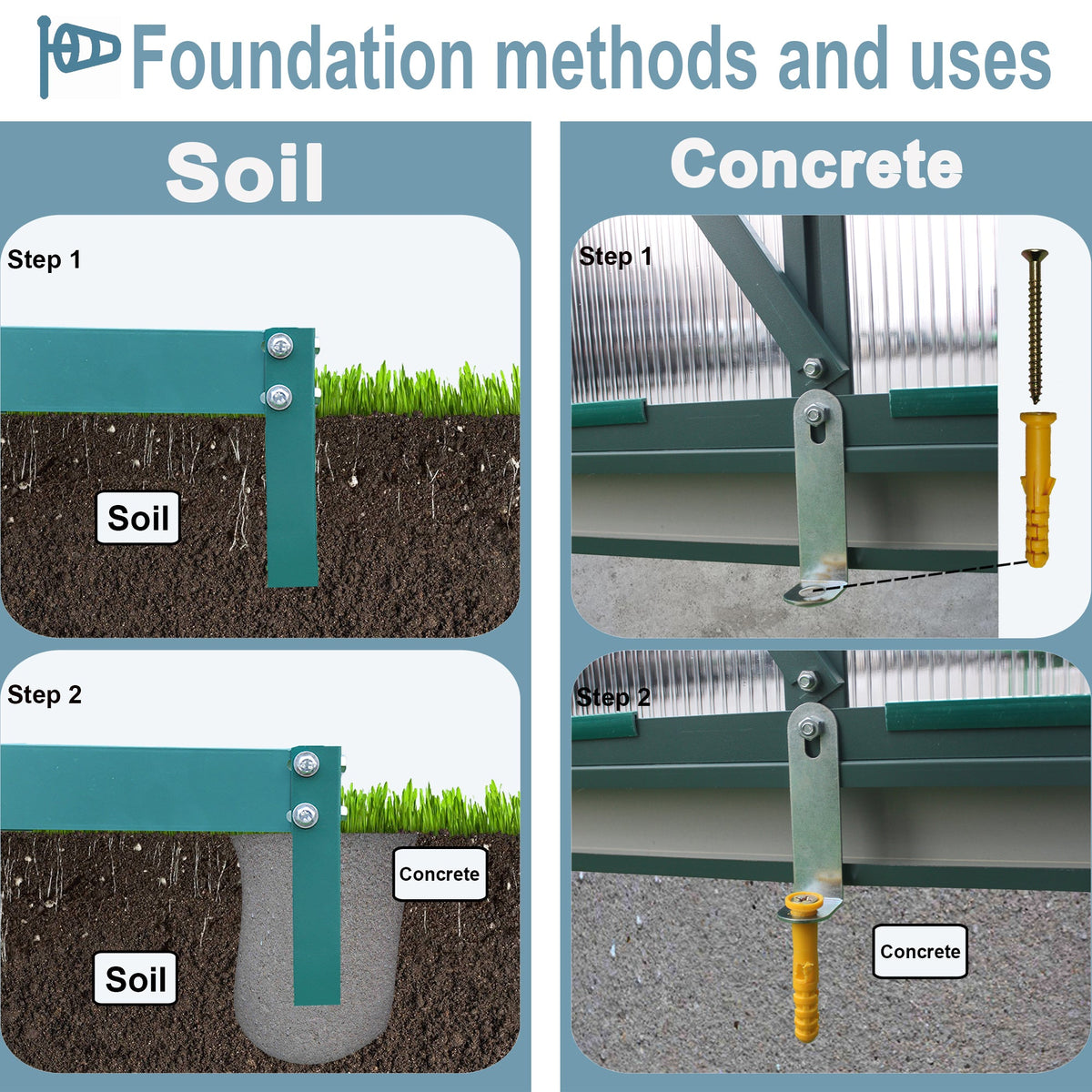 6' x 8' Heavy-Duty Polycarbonate Walk-In Greenhouse
