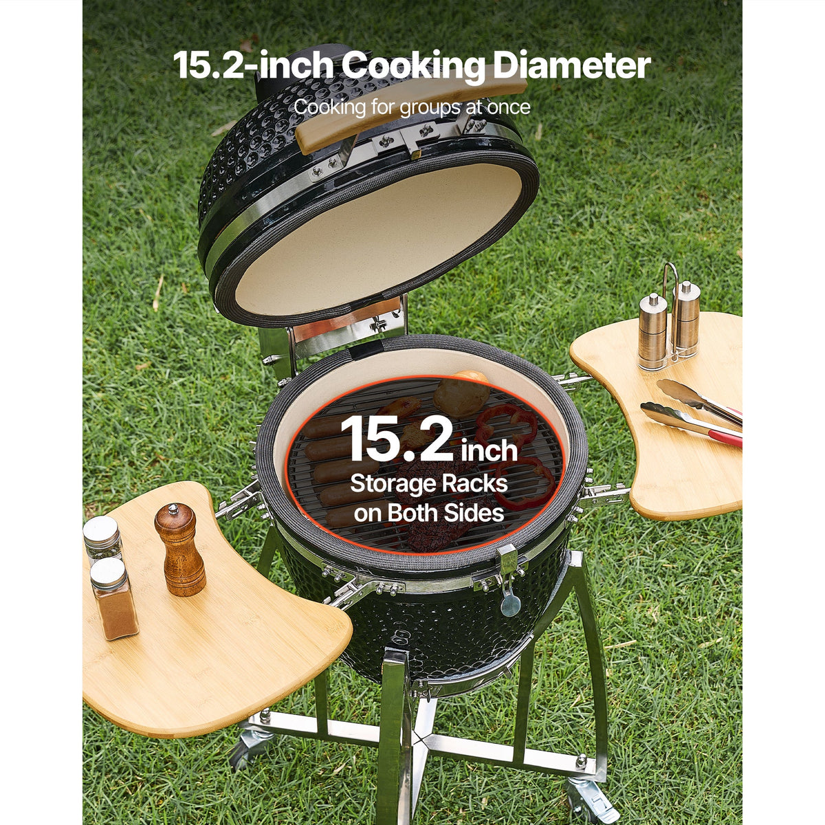 VEVOR 18-Inch Kamado Charcoal Smoker & Grill