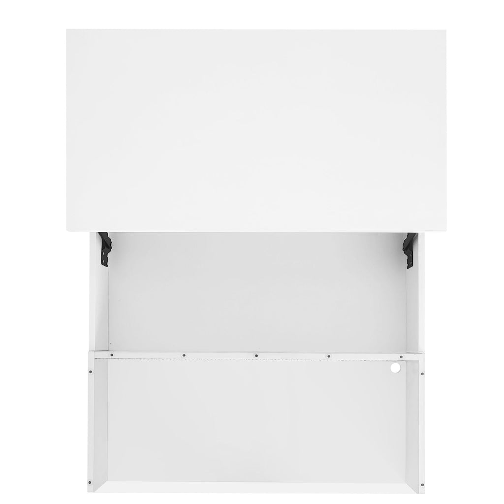 Lift-Top Coffee Table with LED Lighting & Hidden Storage – White