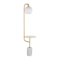 Floor Lamp with Side Table & White Marble Base