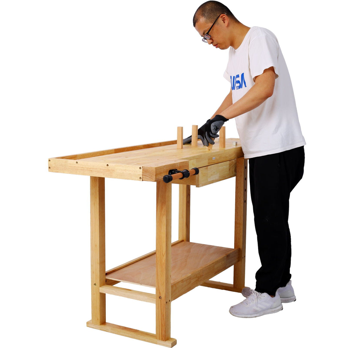 55" Wood Workbench for Garage & Workshop