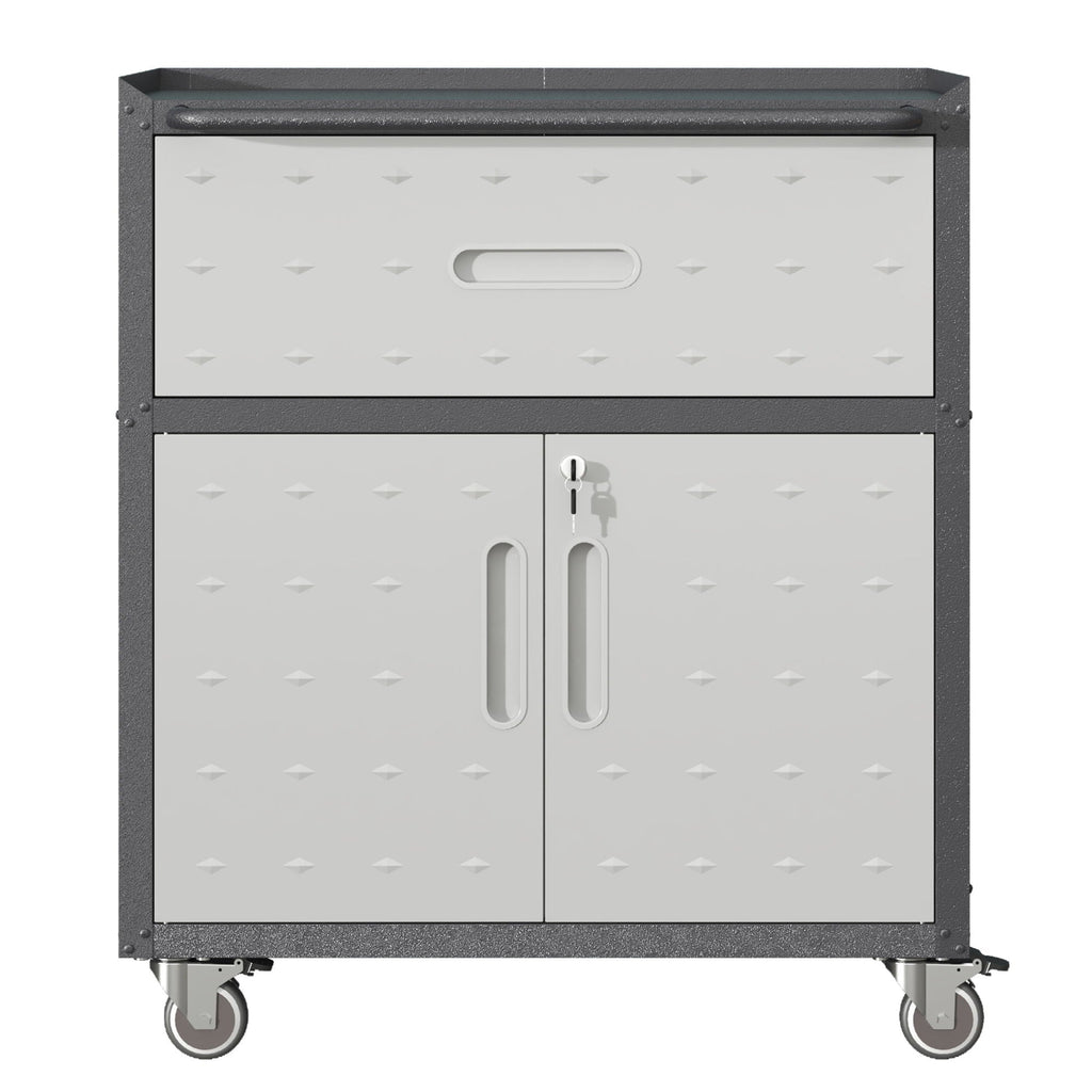 Mobile Metal Tool Cabinet with Locking Doors