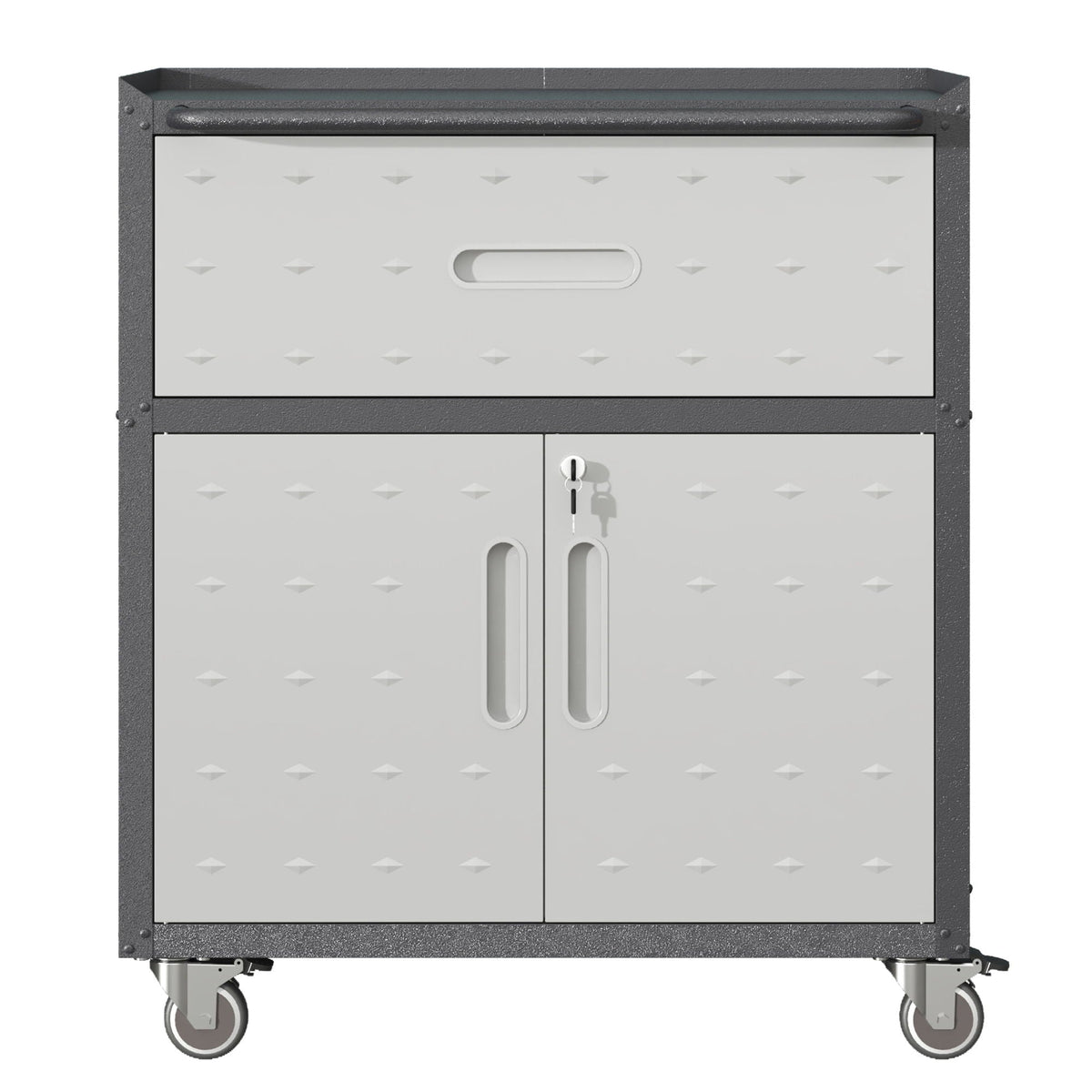 Mobile Metal Tool Cabinet with Locking Doors