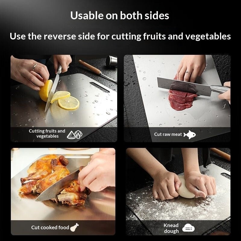 304/316 Stainless Steel Double-Sided Cutting Board