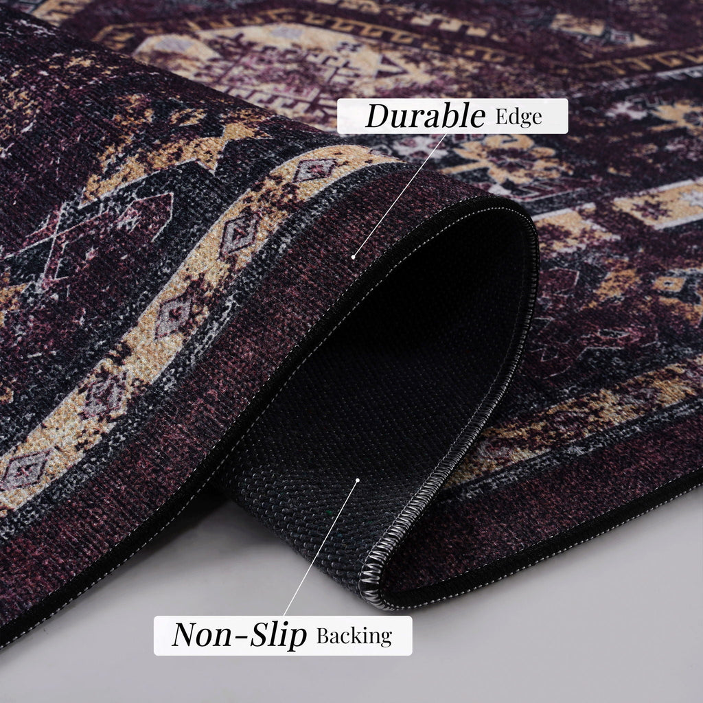 Washable Runner Rug – Beige, Dark Gray or Black