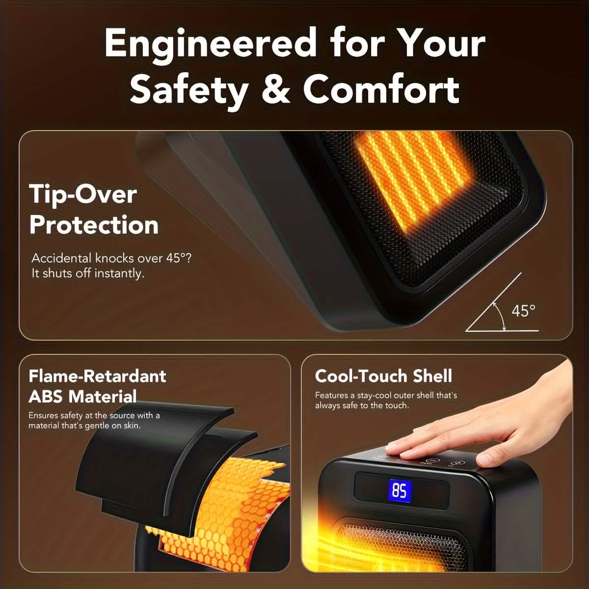 1500W Ceramic Space Heater with Remote & Timer