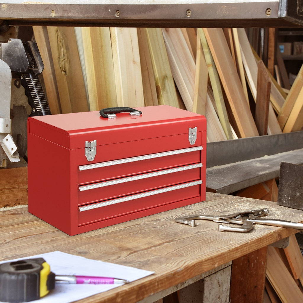 Portable 3-Drawer Garage Mechanic Tool Box