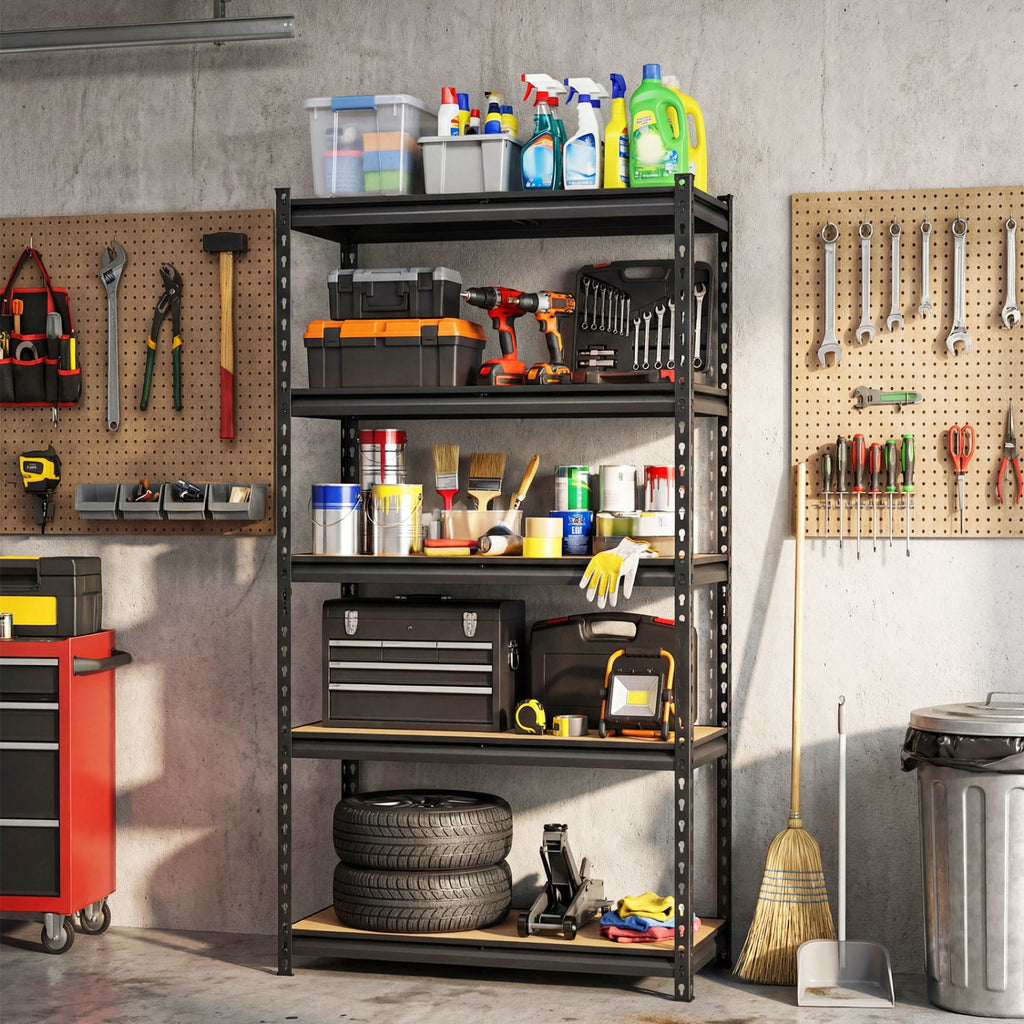 5-Tier Heavy-Duty Garage Shelving Unit – 2,200 lb Capacity