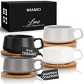 MIAMIO Ceramic Cappuccino & Tea Cup Set – 4 Piece