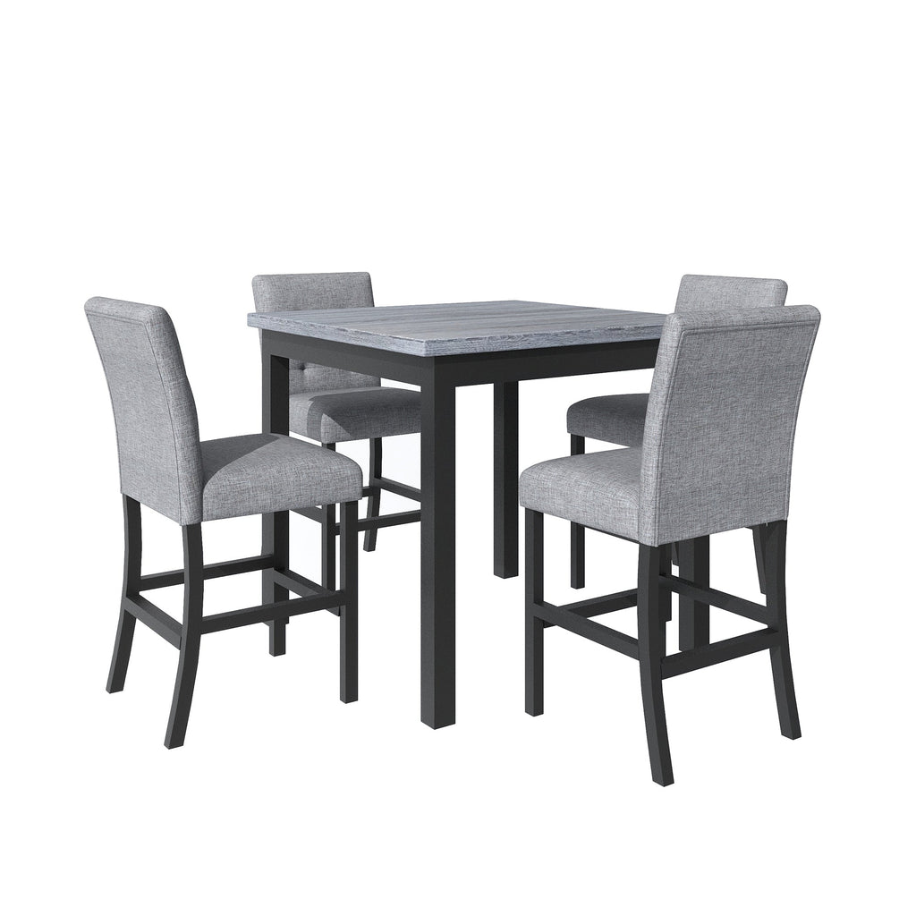 TOPMAX 5-Piece Counter-Height Dining Set – Black & Gray