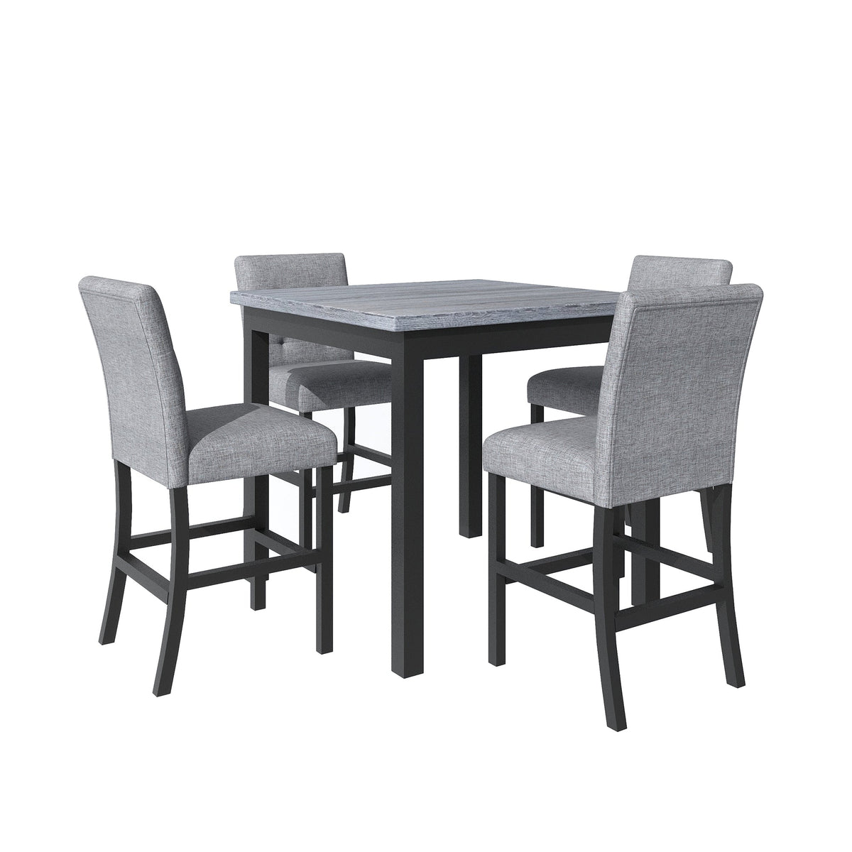 TOPMAX 5-Piece Counter-Height Dining Set – Black & Gray